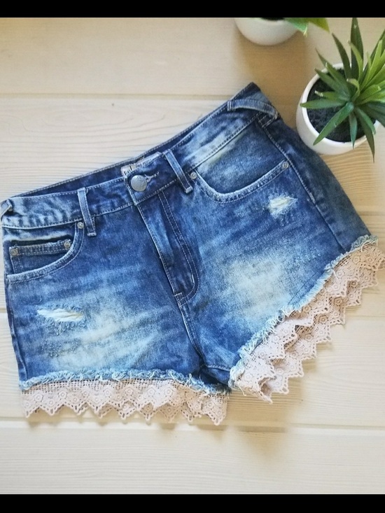 Free People Pants - FP Crochet Hem Jean Shorts